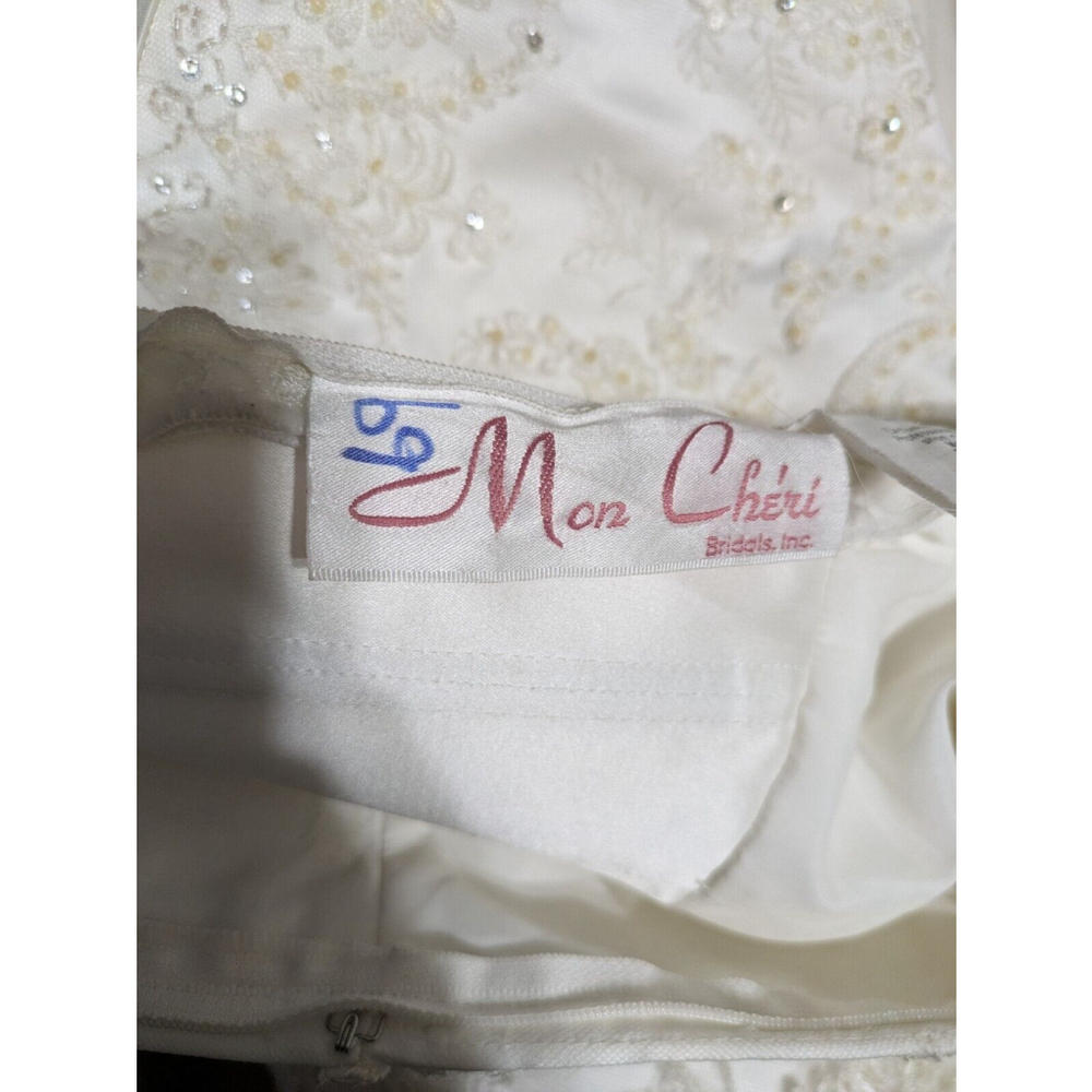 Mon Cheri Bridal Gown Beaded Sleeveless Strapless Train size 12 - Picture 12 of 12